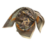Brown Belt Argyle Silk Scarf